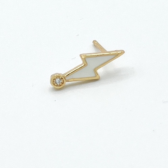 Enamel lightening bolt earrings. - Picture 4 of 6